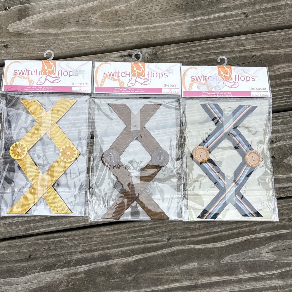Lot of 3 Lindsay Phillips SwitchFlops Strap Susan Jean Bette Large 9/10/11